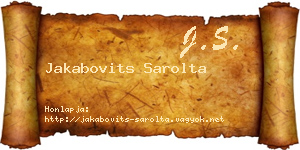 Jakabovits Sarolta névjegykártya